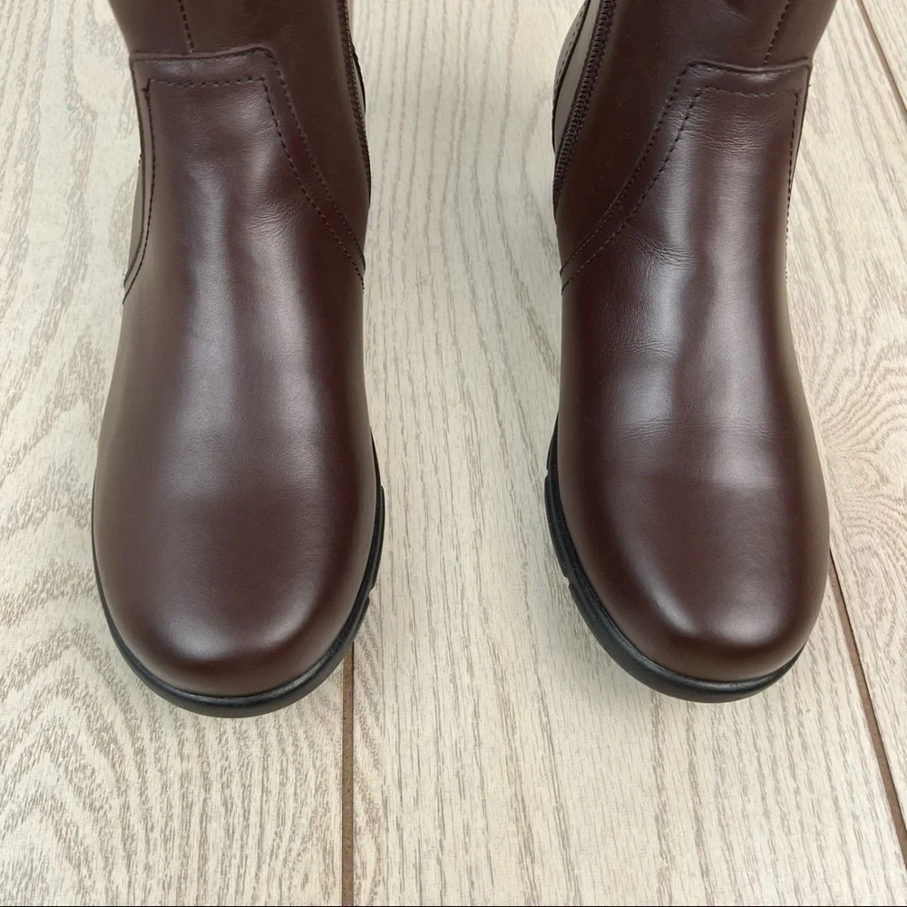 Propét Women's Waylynn Faux Fur Mid-Height Boots 10M Brown Leather $100